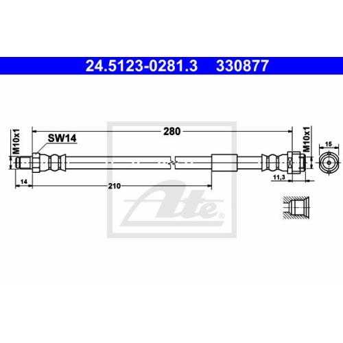 ATE 24.5123-0281.3 Bremsschlauch