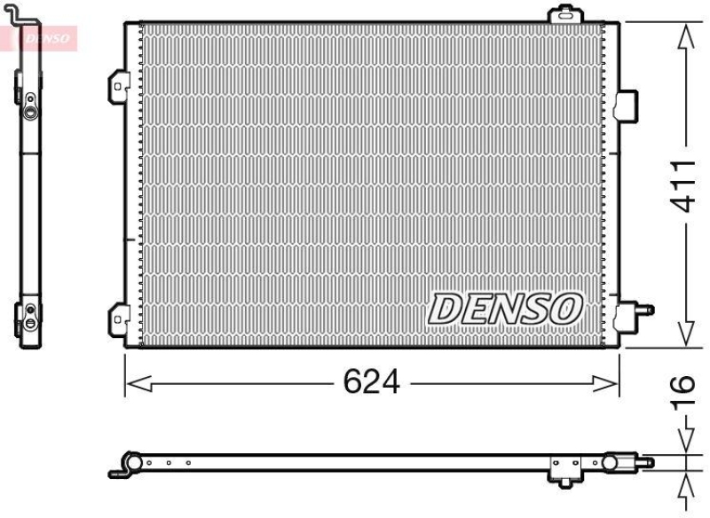 DENSO DCN23027 Kondensator A/C RENAULT CLIO II (BB_, CB_) 1.5 dCi (05-10)