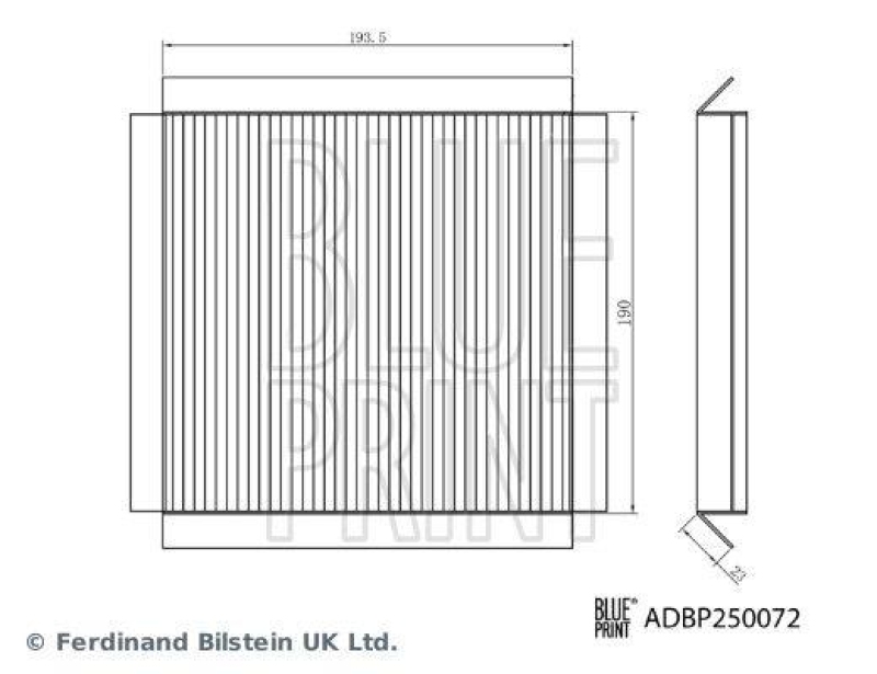 BLUE PRINT ADBP250072 Innenraumfilter für MG