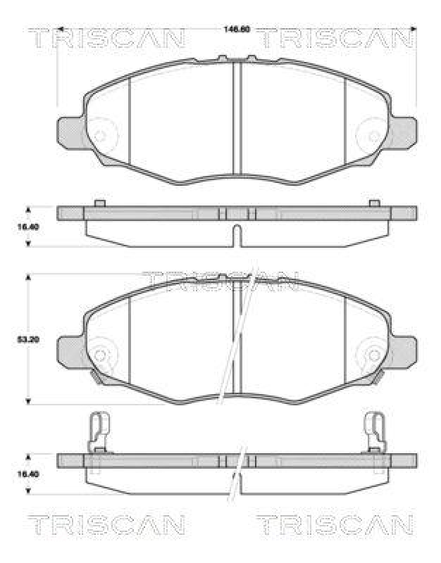 TRISCAN 8110 13067 Bremsbelag Vorne für Toyota Hilux