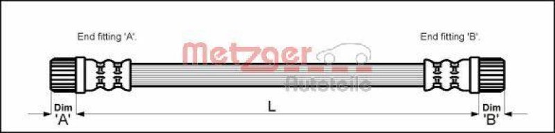 METZGER 4111152 Bremsschlauch für CITROEN HA links/rechts