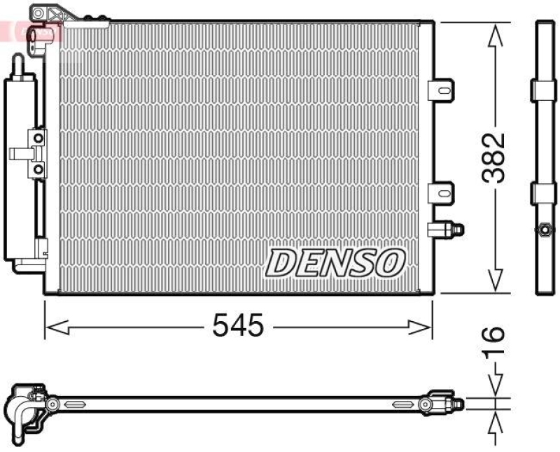 DENSO DCN23040 Kondensator A/C RENAULT CLIO III (BR0/1, CR0/1) (08-)