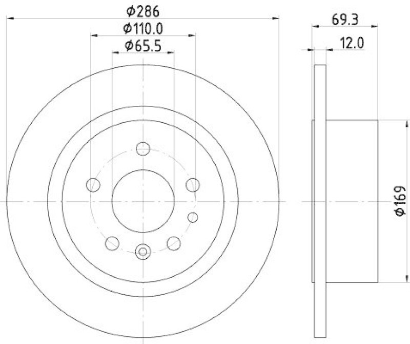 HELLA 8DD 355 103-741 Bremsscheibe