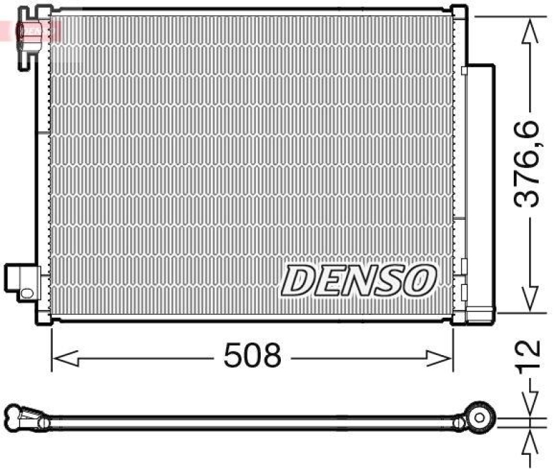 DENSO DCN23052 Kondensator A/C RENAULT TWINGO III (BCM_, BCA_) 1.0 SCe 70 (14-)