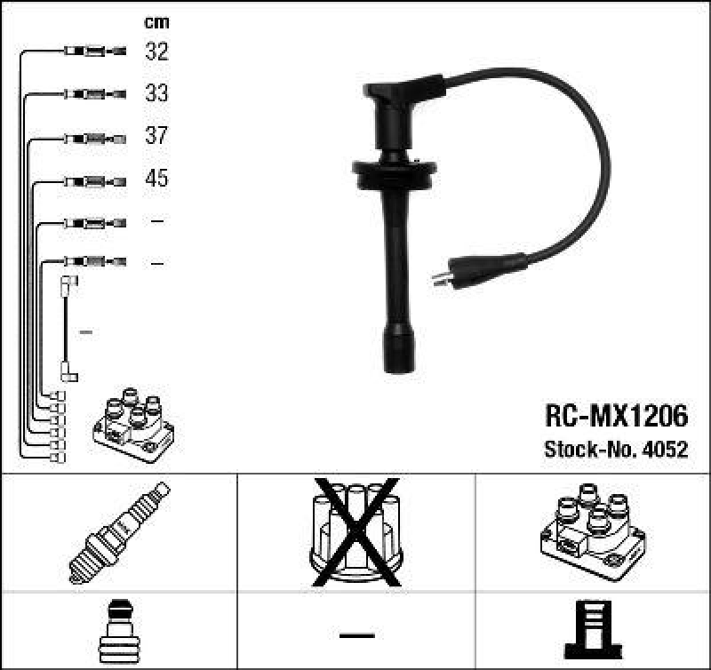 NGK 4052 Zündleitungssatz RC-MX1206 |Zündkabel