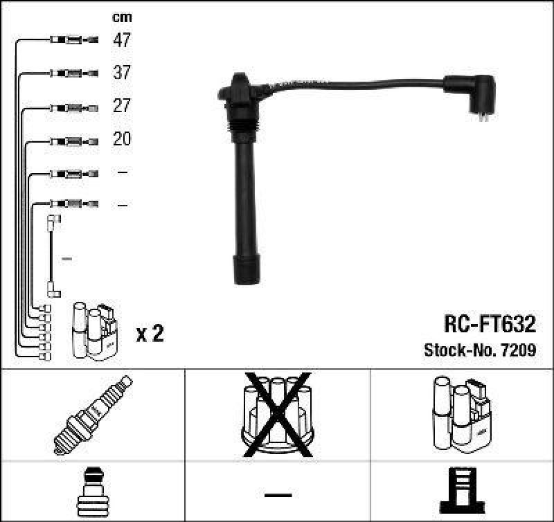 NGK 7209 Zündleitungssatz RC-FT632 |Zündkabel