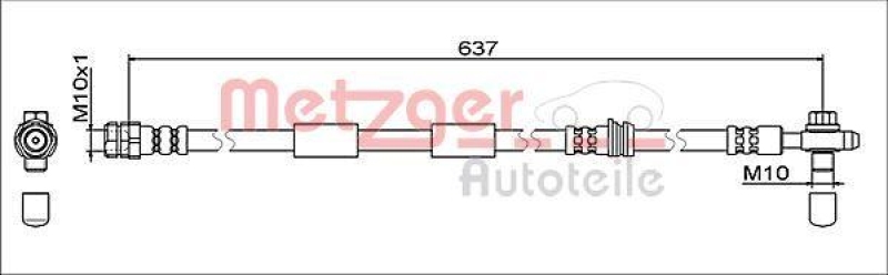 METZGER 4111475 Bremsschlauch für AUDI/SEAT/SKODA/VW VA links/rechts