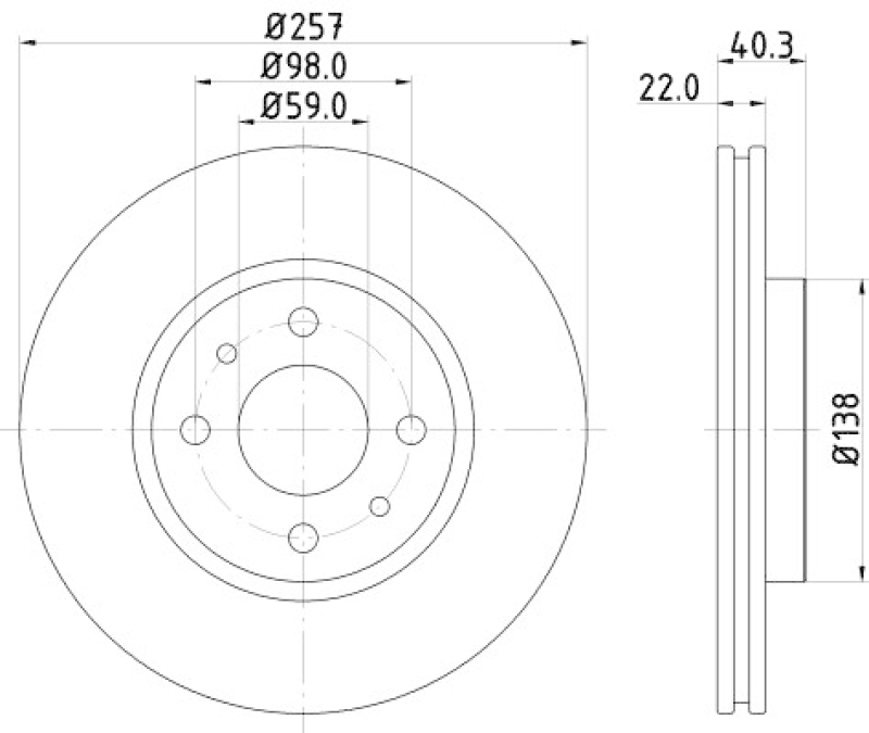 HELLA 8DD 355 103-971 Bremsscheibe