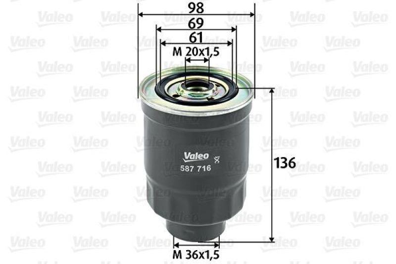 VALEO 587716 Kraftstofffilter, Diesel