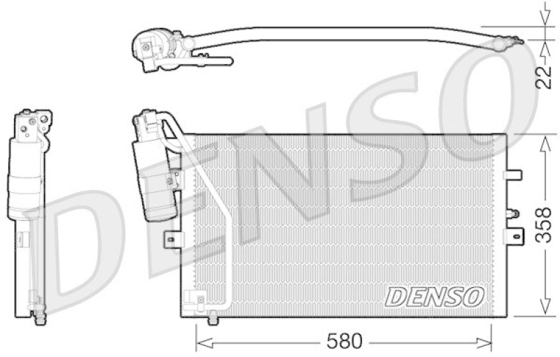 DENSO DCN25003 Kondensator A/C SAAB 9-5 Estate (YS3E) 2.0 t (1998 - )