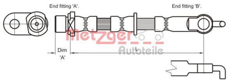 METZGER 4110002 Bremsschlauch für TOYOTA VA links