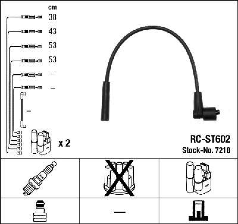 NGK 7218 Zündleitungssatz RC-ST602 |Zündkabel