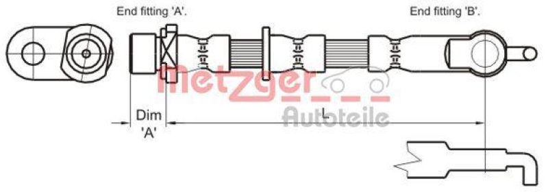 METZGER 4110007 Bremsschlauch für TOYOTA VA rechts