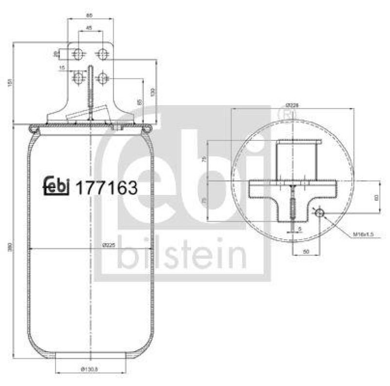 FEBI BILSTEIN 177163 Luftfederbalg ohne Kolben für Iveco