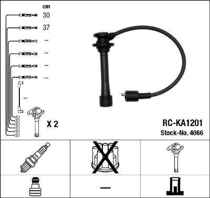 NGK 4066 Zündleitungssatz RC-KA1201 |Zündkabel