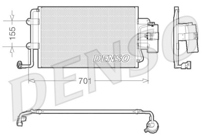 DENSO DCN32025 Kondensator A/C VW NEW BEETLE (9C1, 1C1) 2.0 (1998 - 2010)