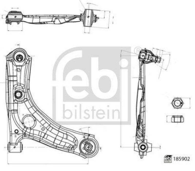 FEBI BILSTEIN 185902 Querlenker mit Lagern und Gelenk f&uuml;r CITROEN