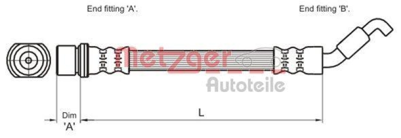 METZGER 4110027 Bremsschlauch für TOYOTA HA links/rechts