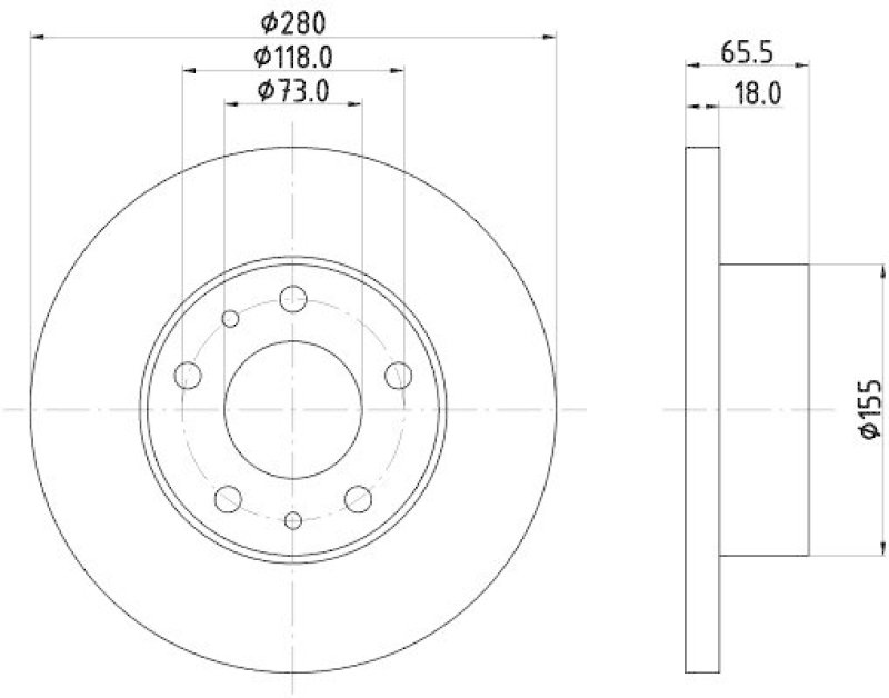 HELLA 8DD 355 104-391 Bremsscheibe