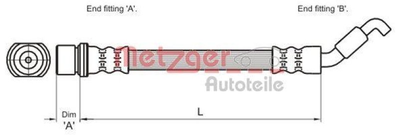 METZGER 4110027 Bremsschlauch für TOYOTA HA links/rechts