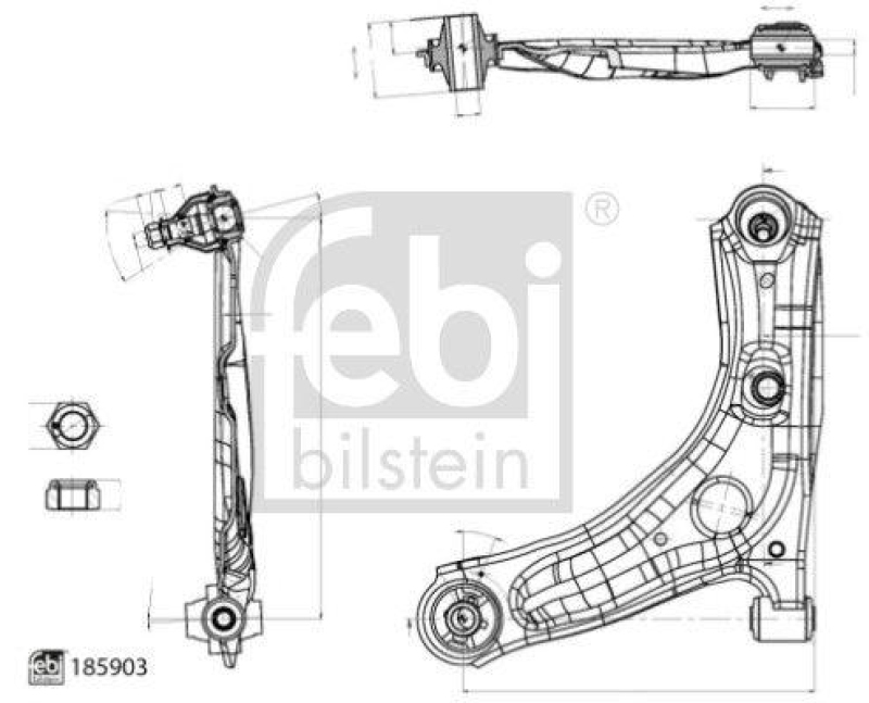 FEBI BILSTEIN 185903 Querlenker mit Lagern und Gelenk für CITROEN