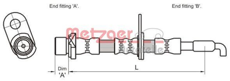 METZGER 4110029 Bremsschlauch für TOYOTA VA rechts