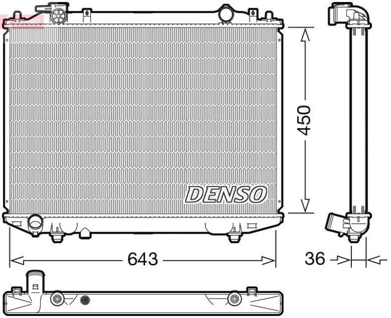 DENSO DRM44047 Kühler MAZDA BT-50 Pickup (CD, UN) 2.5 MRZ-CD 4x4 (UNY0W3) (06-15)