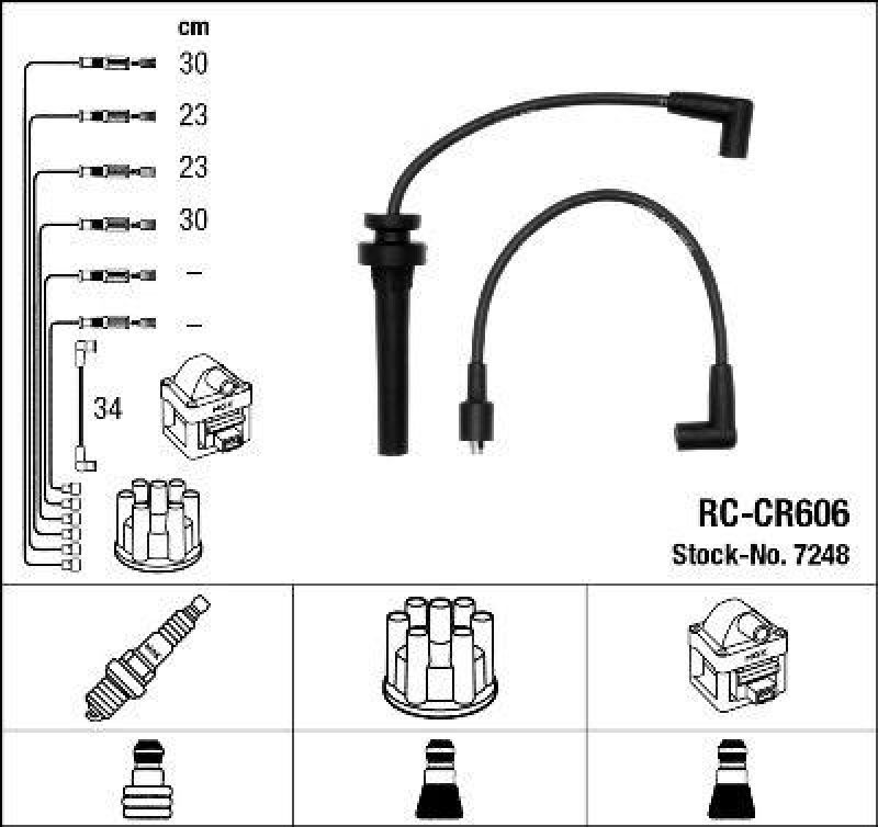 NGK 7248 Zündleitungssatz RC-CR606 |Zündkabel