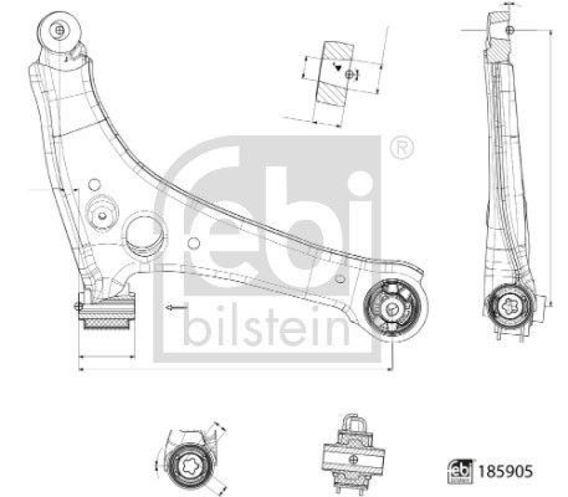 FEBI BILSTEIN 185905 Querlenker mit Lagern f&uuml;r Mercedes-Benz