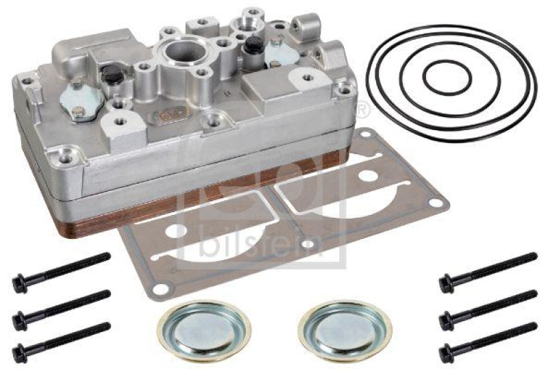 FEBI BILSTEIN 175030 Zylinderkopf für Luftpresser, mit Ventilplatte für Scania