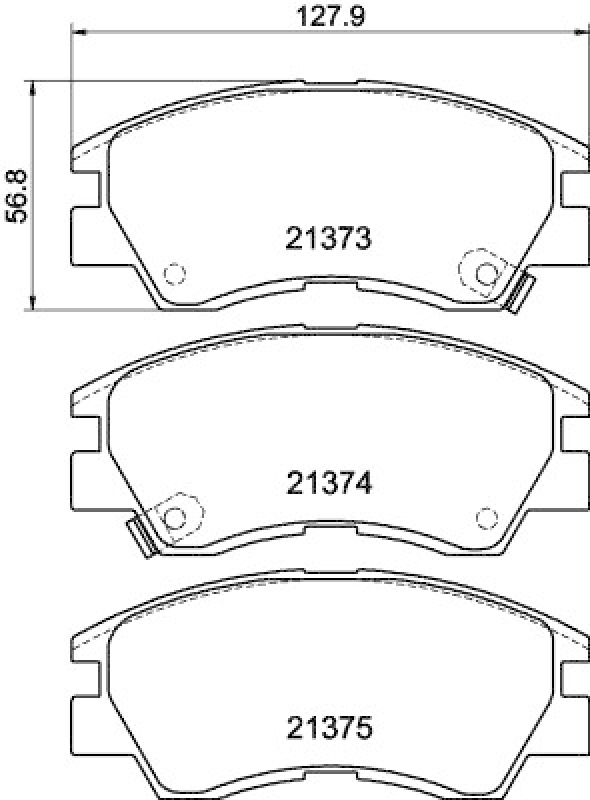 HELLA 8DB 355 005-781 Bremsbelagsatz, Scheibenbremsbelag für MITSU.