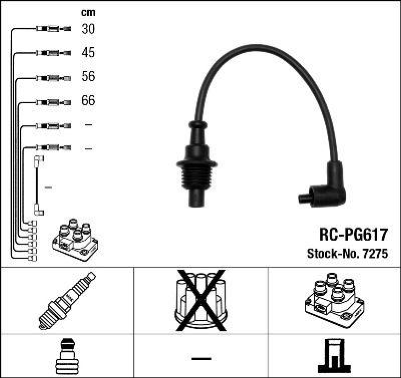 NGK 7275 Zündleitungssatz RC-PG617 |Zündkabel