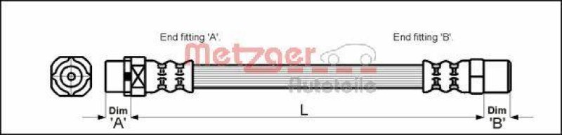 METZGER 4110053 Bremsschlauch f&uuml;r BMW HA links/rechts