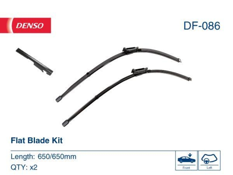 DENSO DF-086 Wischer Flat Blade KIT SEAT ALTEA (5P1) 1.6 (04-)