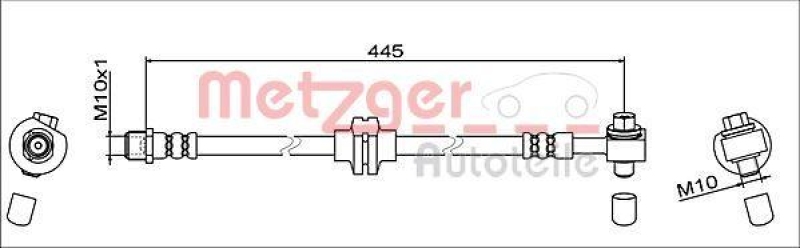 METZGER 4111952 Bremsschlauch für OPEL VA rechts