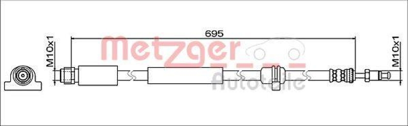 METZGER 4112076 Bremsschlauch für BMW VA links/rechts