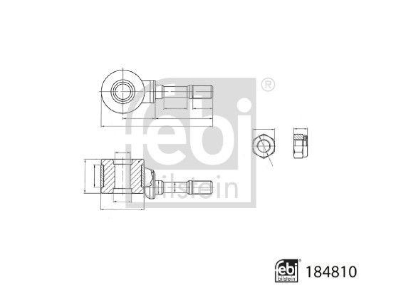 FEBI BILSTEIN 184810 Verbindungsstange mit Lagern, Unterlegscheiben und Muttern für VW-Audi