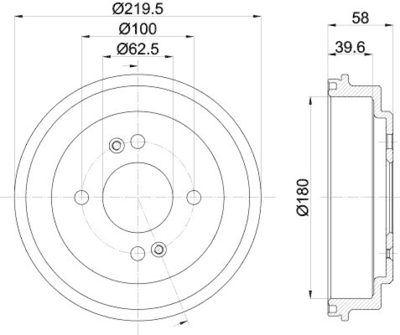 HELLA 8DT 355 303-031 Bremstrommel