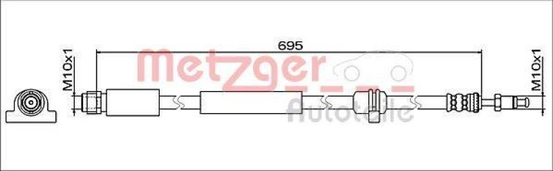 METZGER 4112076 Bremsschlauch für BMW VA links/rechts