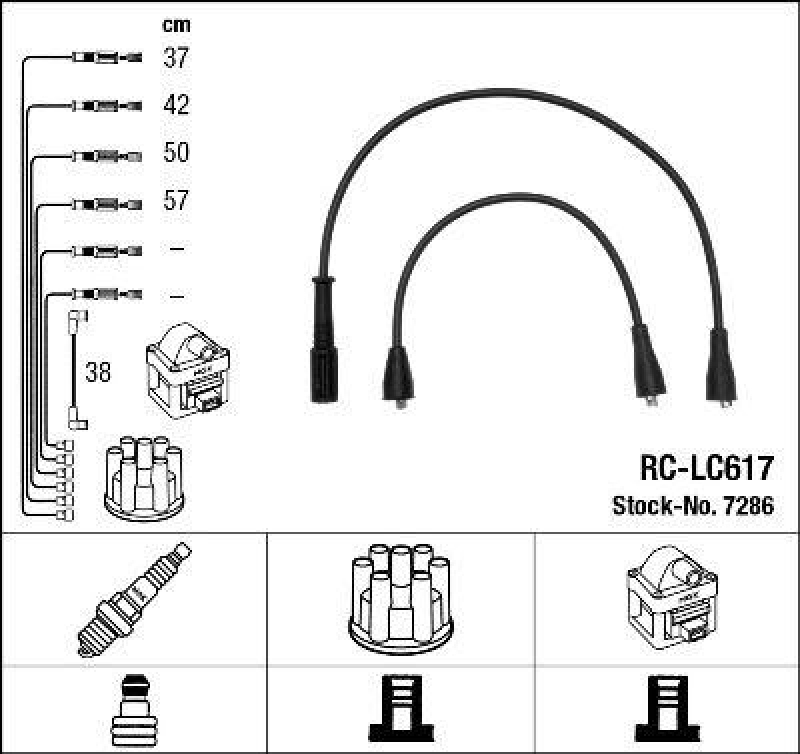 NGK 7286 Zündleitungssatz RC-LC617 |Zündkabel