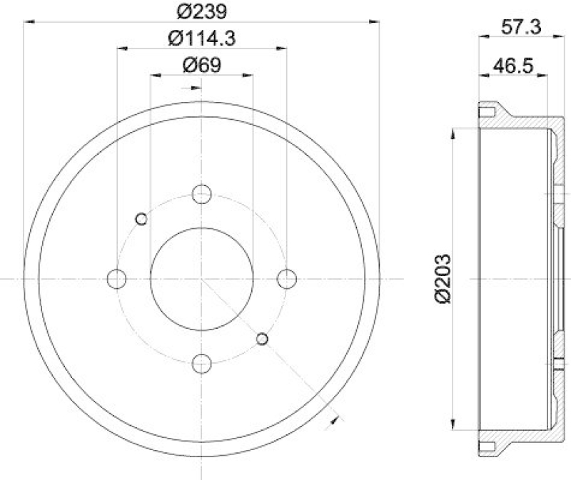 HELLA 8DT 355 303-041 Bremstrommel