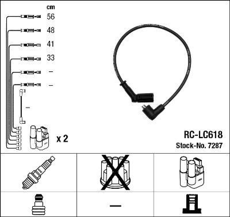 NGK 7287 Zündleitungssatz RC-LC618 |Zündkabel