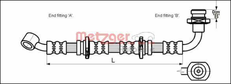 METZGER 4110071 Bremsschlauch für SUZUKI VA links