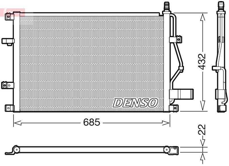 DENSO DCN33013 Kondensator A/C VOLVO V70 II (285) (01-08)