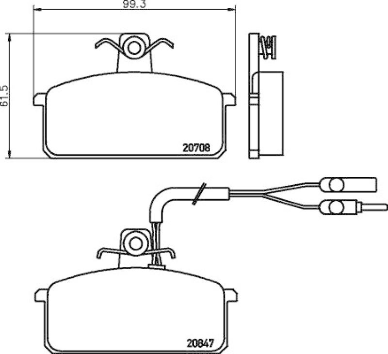 HELLA 8DB 355 005-981 Bremsbelagsatz Scheibenbremse