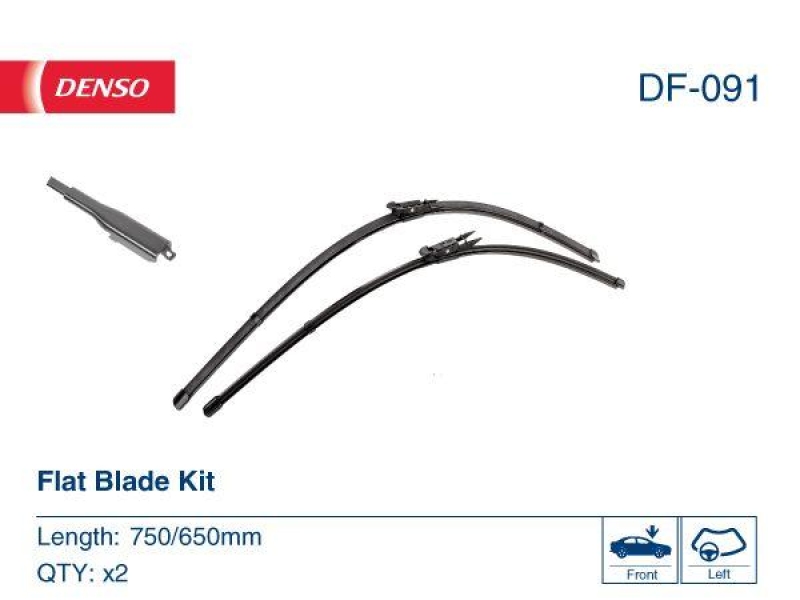 DENSO DF-091 Wischer Flat Blade KIT FORD B-MAX (JK) 1.6 Ti (12-)