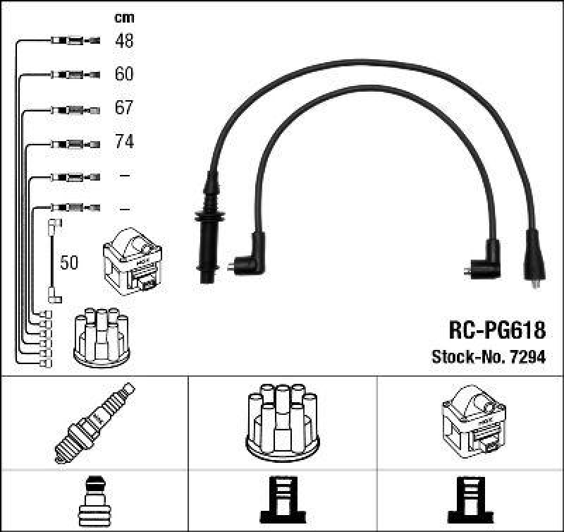 NGK 7294 Zündleitungssatz RC-PG618 |Zündkabel