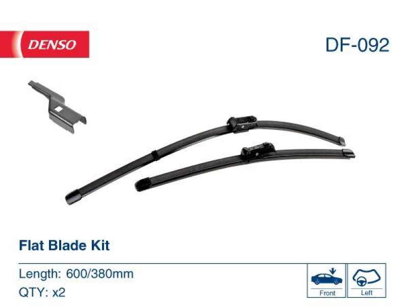 DENSO DF-092 Wischer Flat Blade KIT FIAT PANDA (312_, 319_) 1.2 (312PXA1A) (12-)