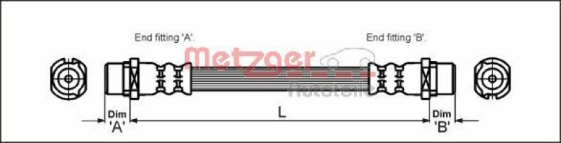 METZGER 4112824 Bremsschlauch für OPEL HA links/rechts