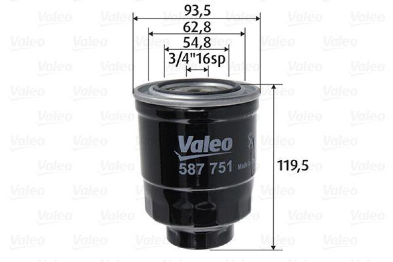 VALEO 587751 Kraftstofffilter, Diesel